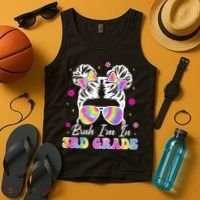Bruh Im In 3rd Grade Messy Bun First Day Of School Tank Top thumb 4