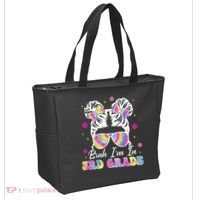 Bruh Im In 3rd Grade Messy Bun First Day Of School Tote Bag thumb 2