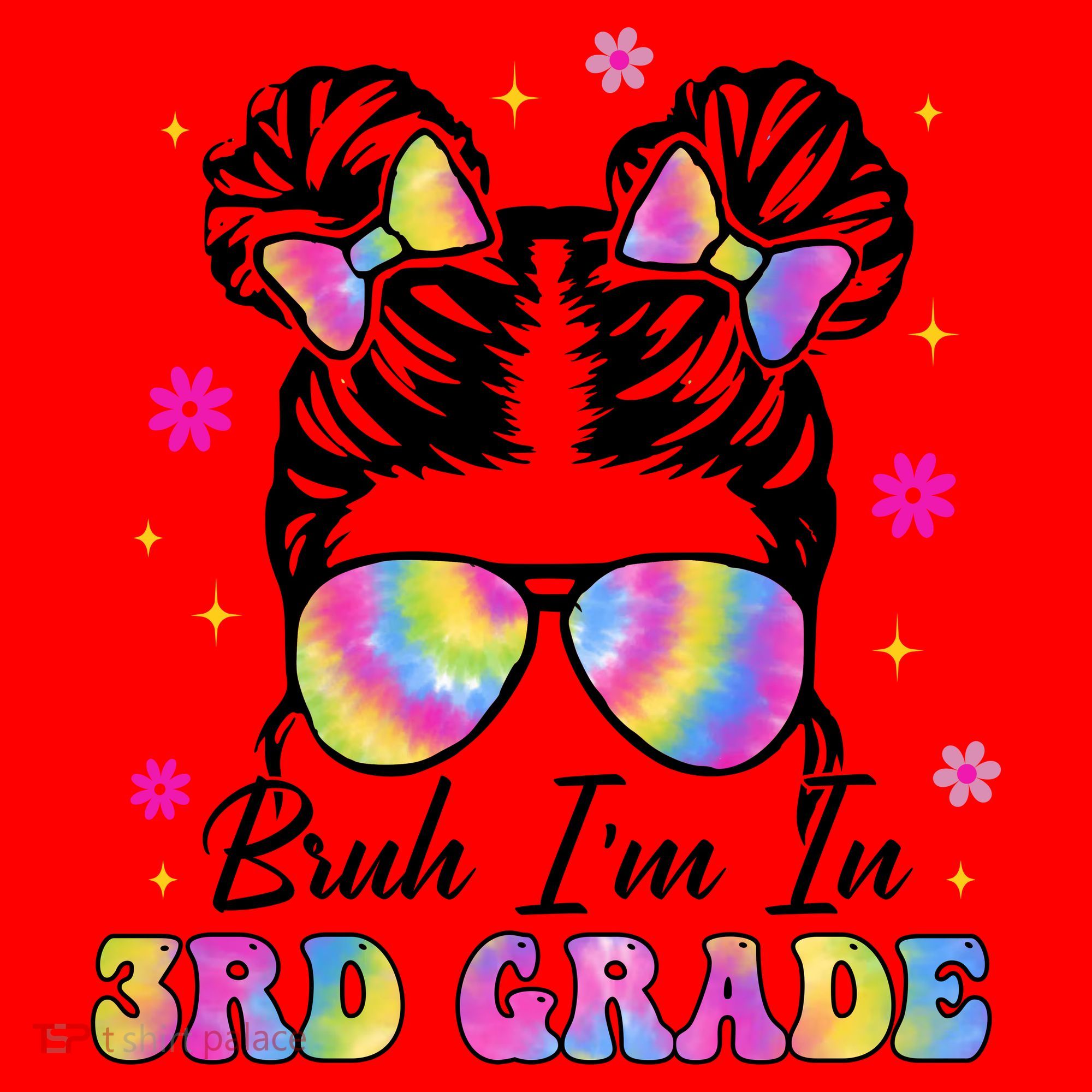 Bruh Im In 3rd Grade Messy Bun First Day Of School Santa Hat