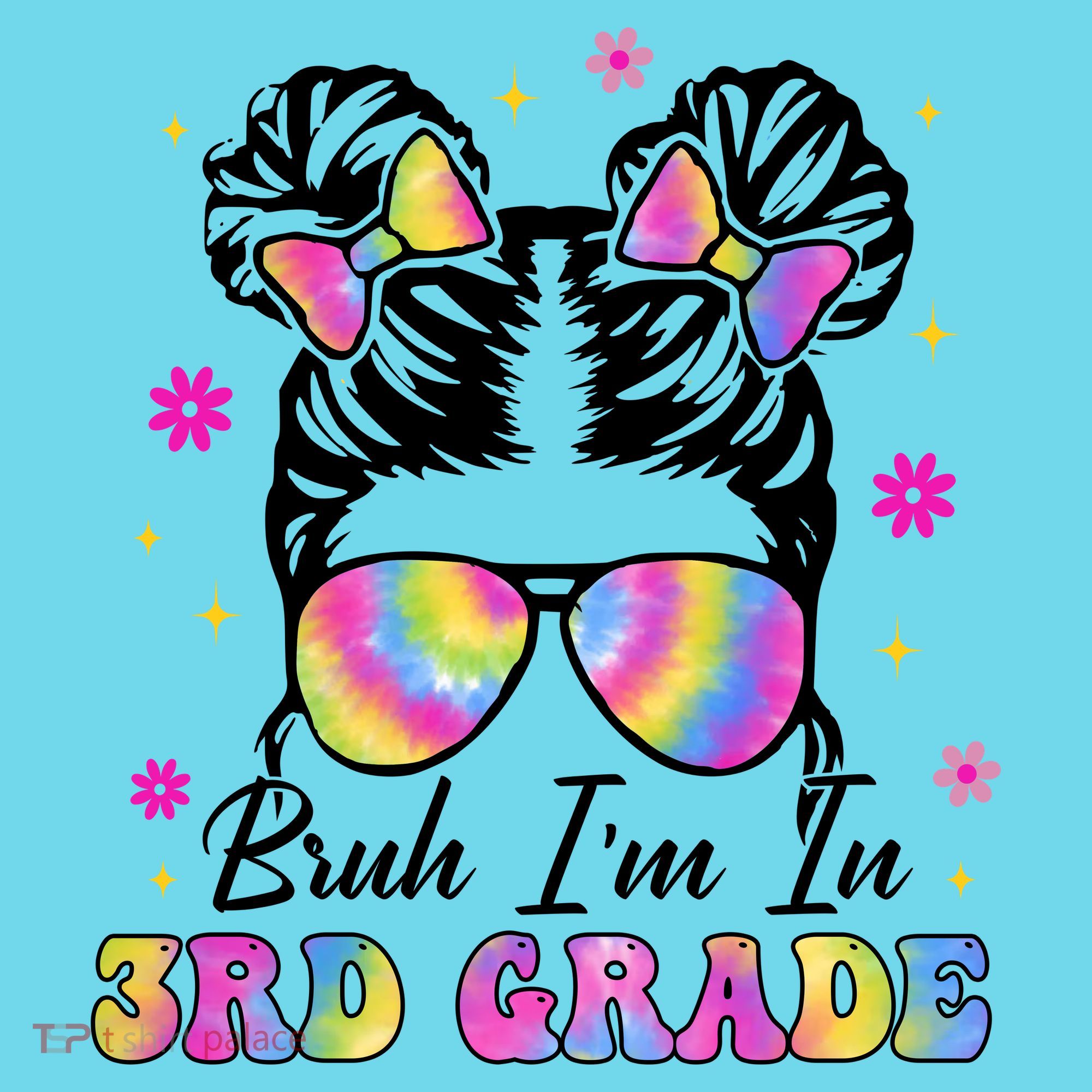 Bruh Im In 3rd Grade Messy Bun First Day Of School Long Sleeve Shirt