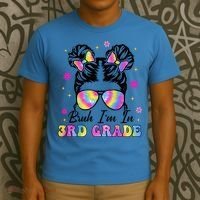 Bruh Im In 3rd Grade Messy Bun First Day Of School T-Shirt thumb 3