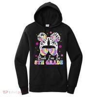 Bruh Im In 8th Grade Messy Bun First Day Of School Women's Hoodie thumb 0