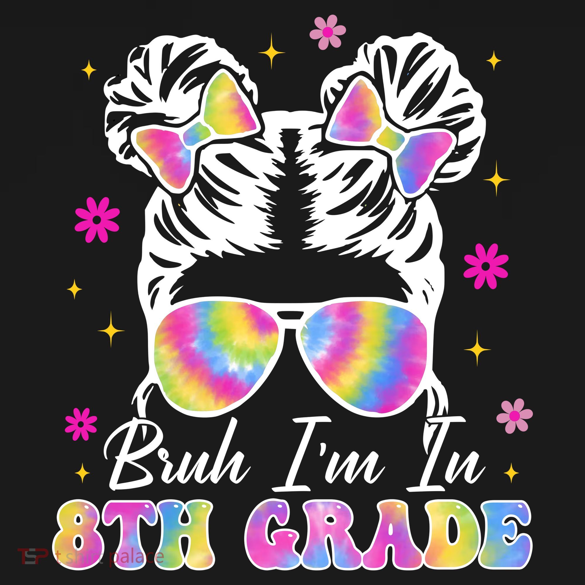 Bruh Im In 8th Grade Messy Bun First Day Of School Women's Hoodie