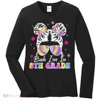 Bruh Im In 8th Grade Messy Bun First Day Of School Women's Long Sleeve Shirt thumb 0