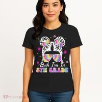 Bruh Im In 8th Grade Messy Bun First Day Of School Women's T-Shirt thumb 4