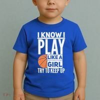 Basketball I Know I Play Like A Try To Keep Up Gift Toddler T-Shirt thumb 2
