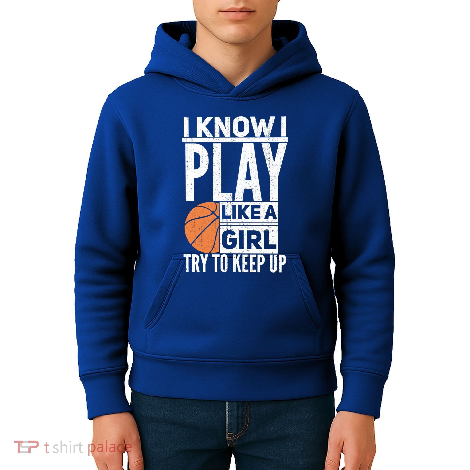 Basketball I Know I Play Like A Try To Keep Up Gift Kids Hoodie