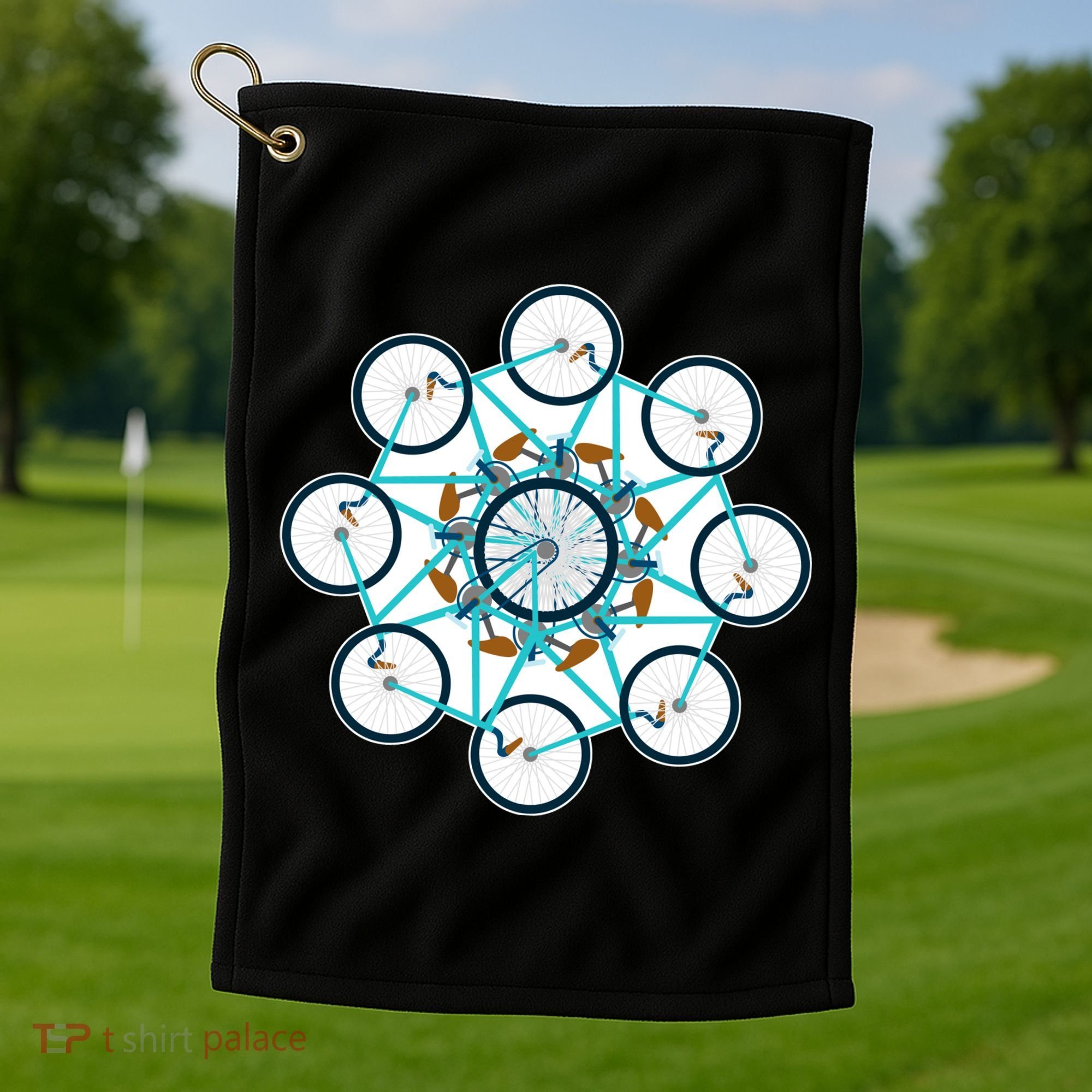 Bike Cycling Pattern Golf Towel