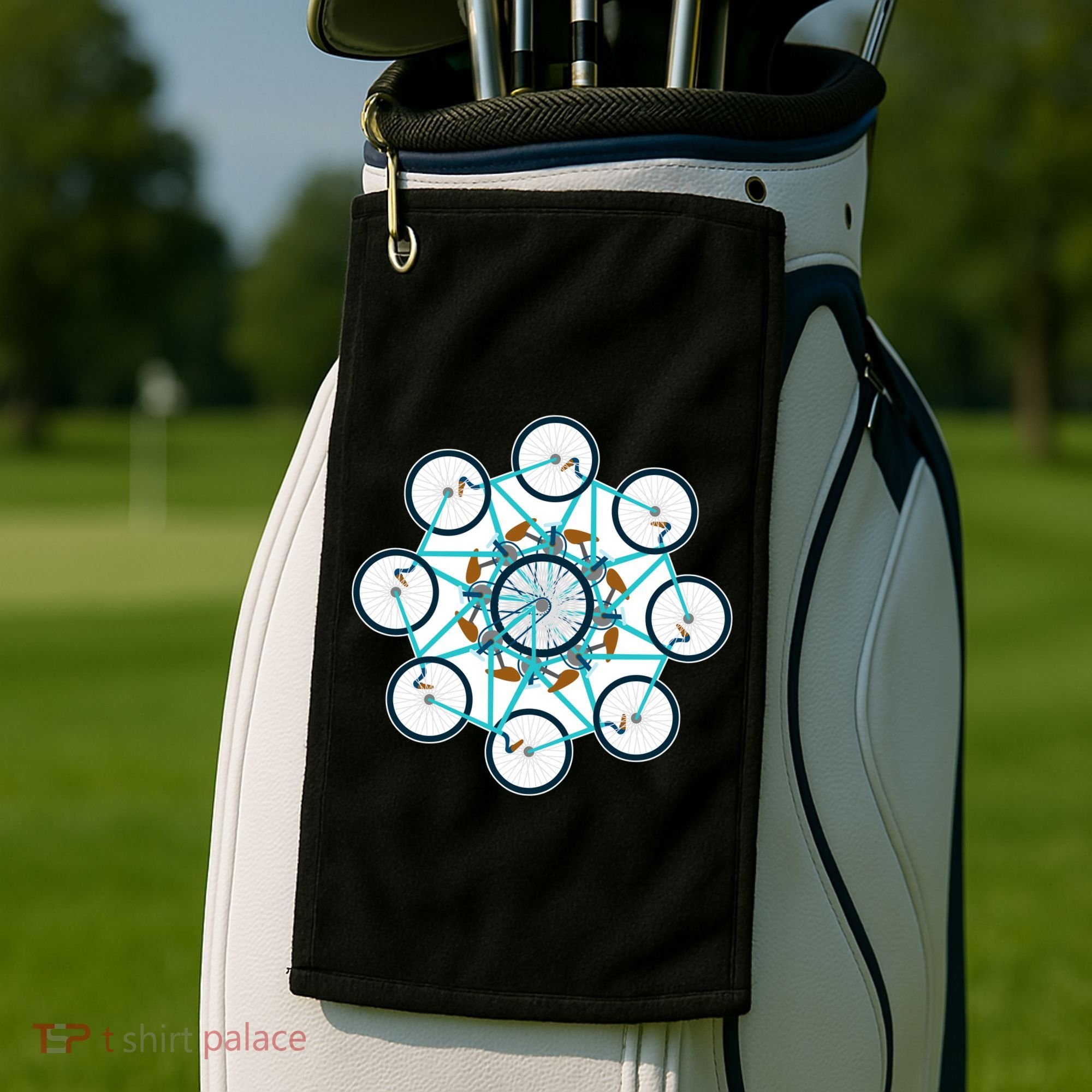 Bike Cycling Pattern Golf Towel