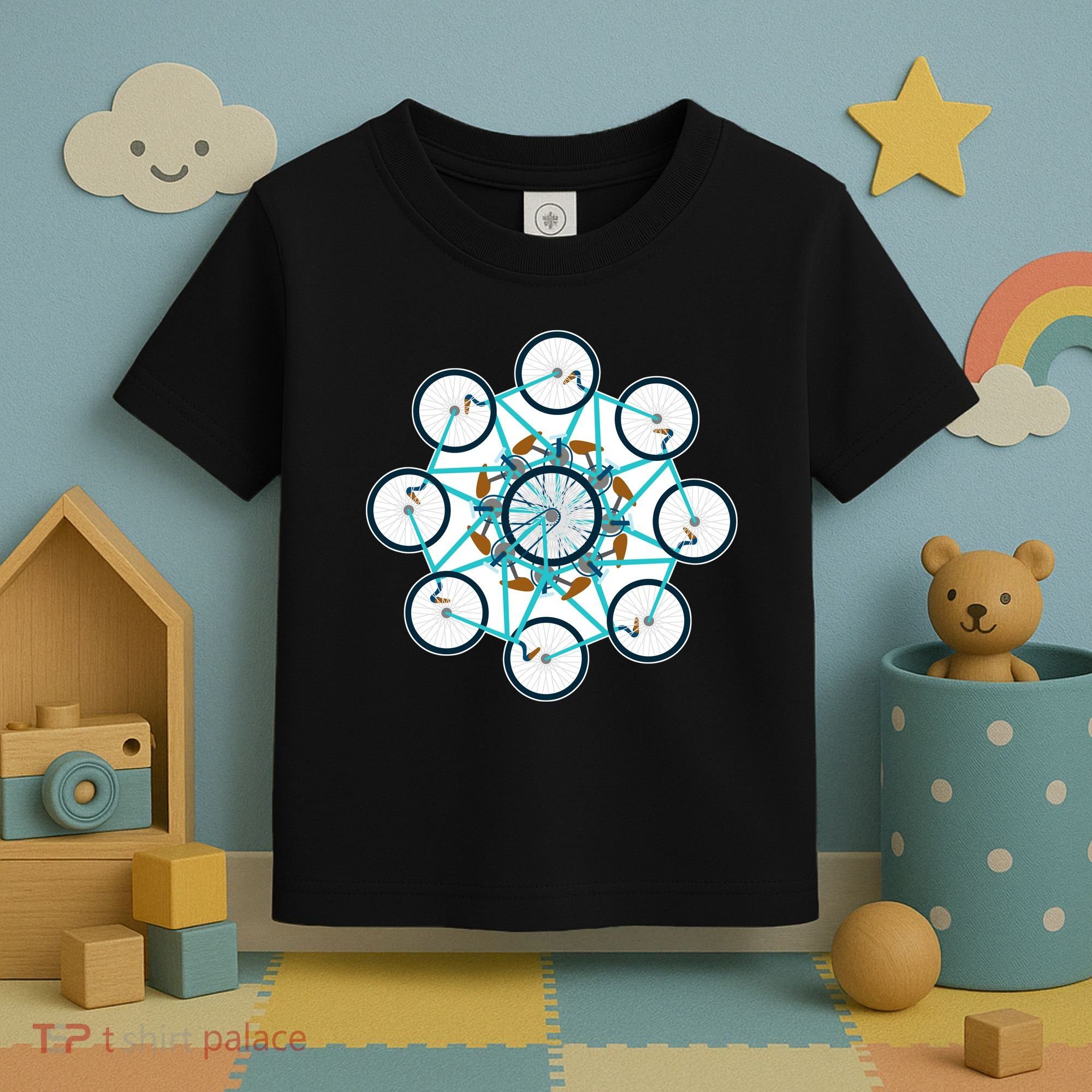 Bike Cycling Pattern Toddler T-Shirt