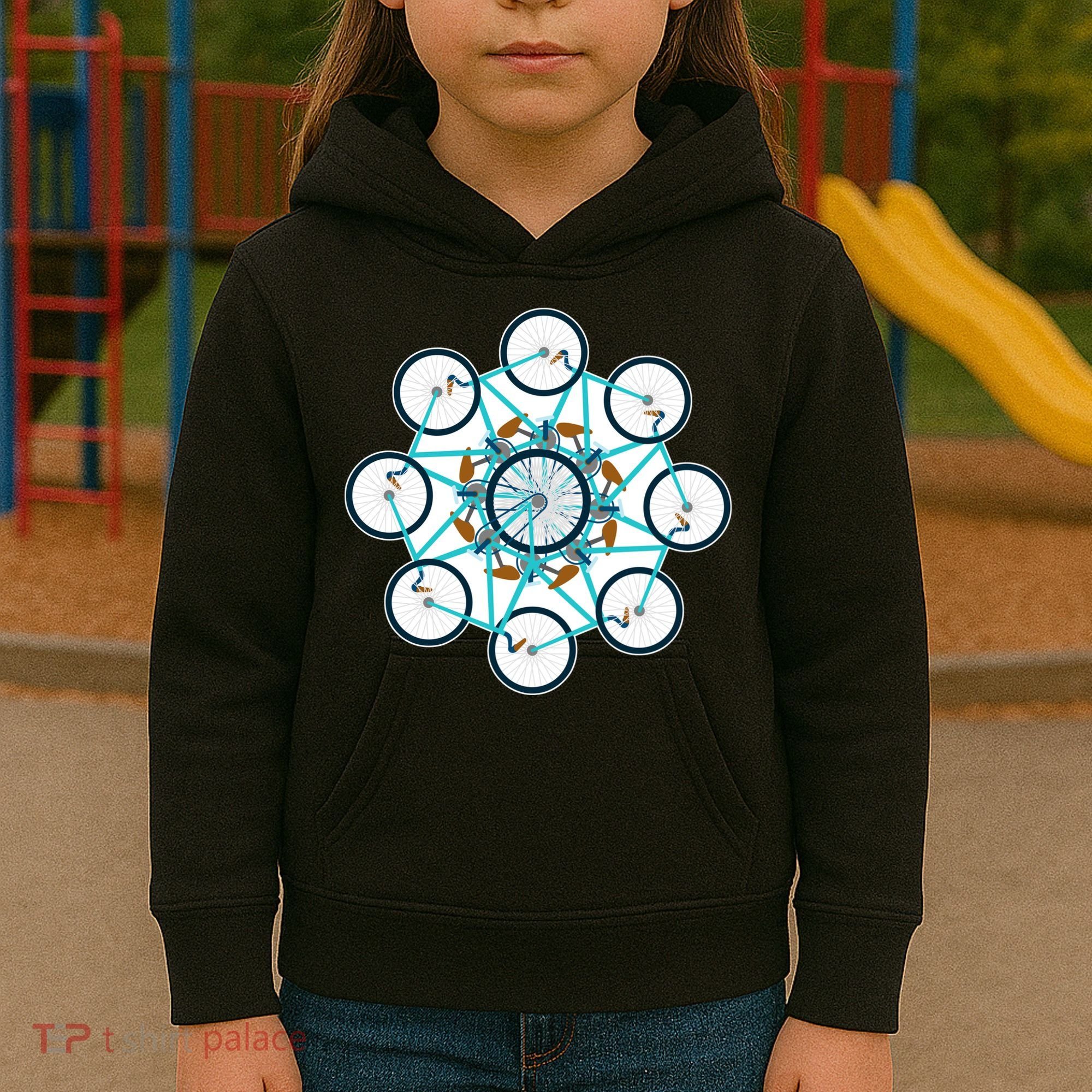 Bike Cycling Pattern Kids Hoodie