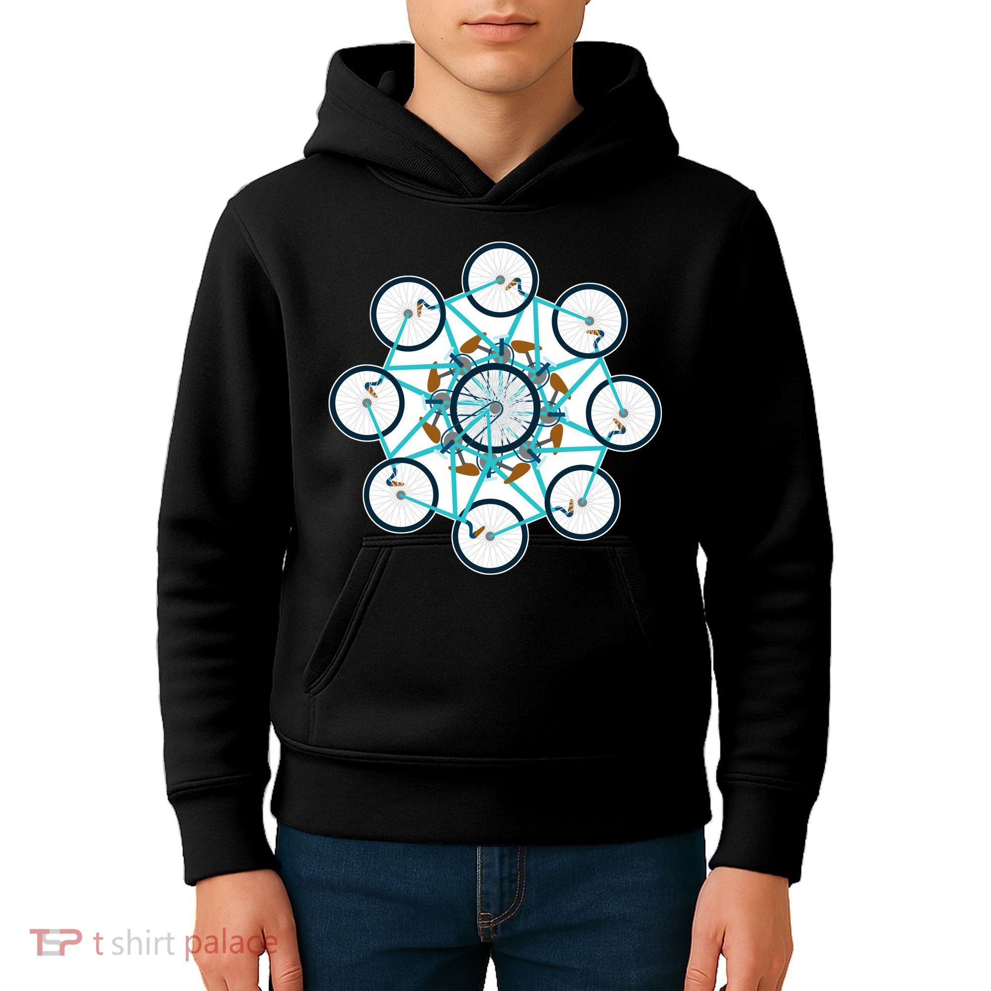 Bike Cycling Pattern Kids Hoodie