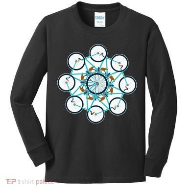 Bike Cycling Pattern Kids Long Sleeve Shirt