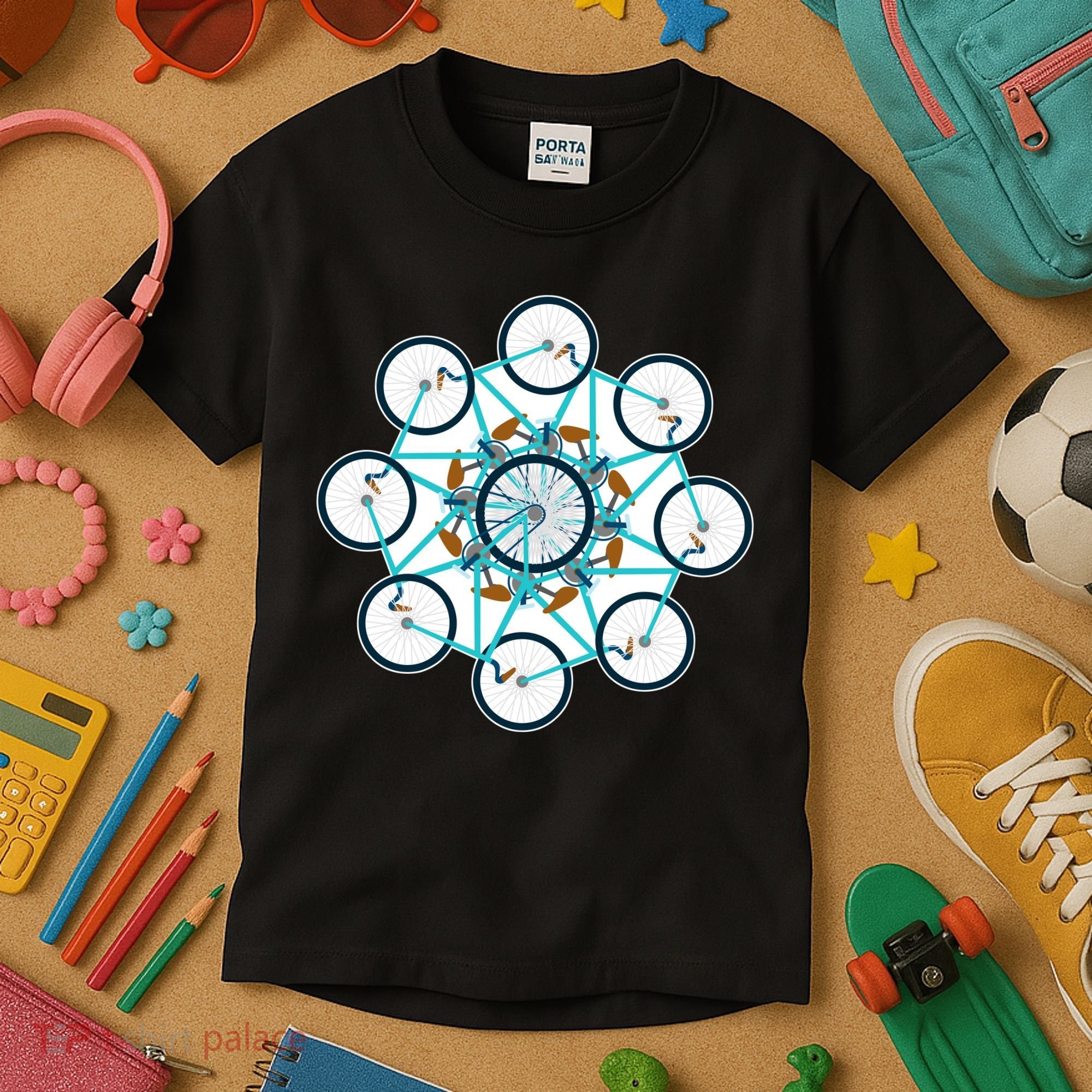 Bike Cycling Pattern Kids T-Shirt
