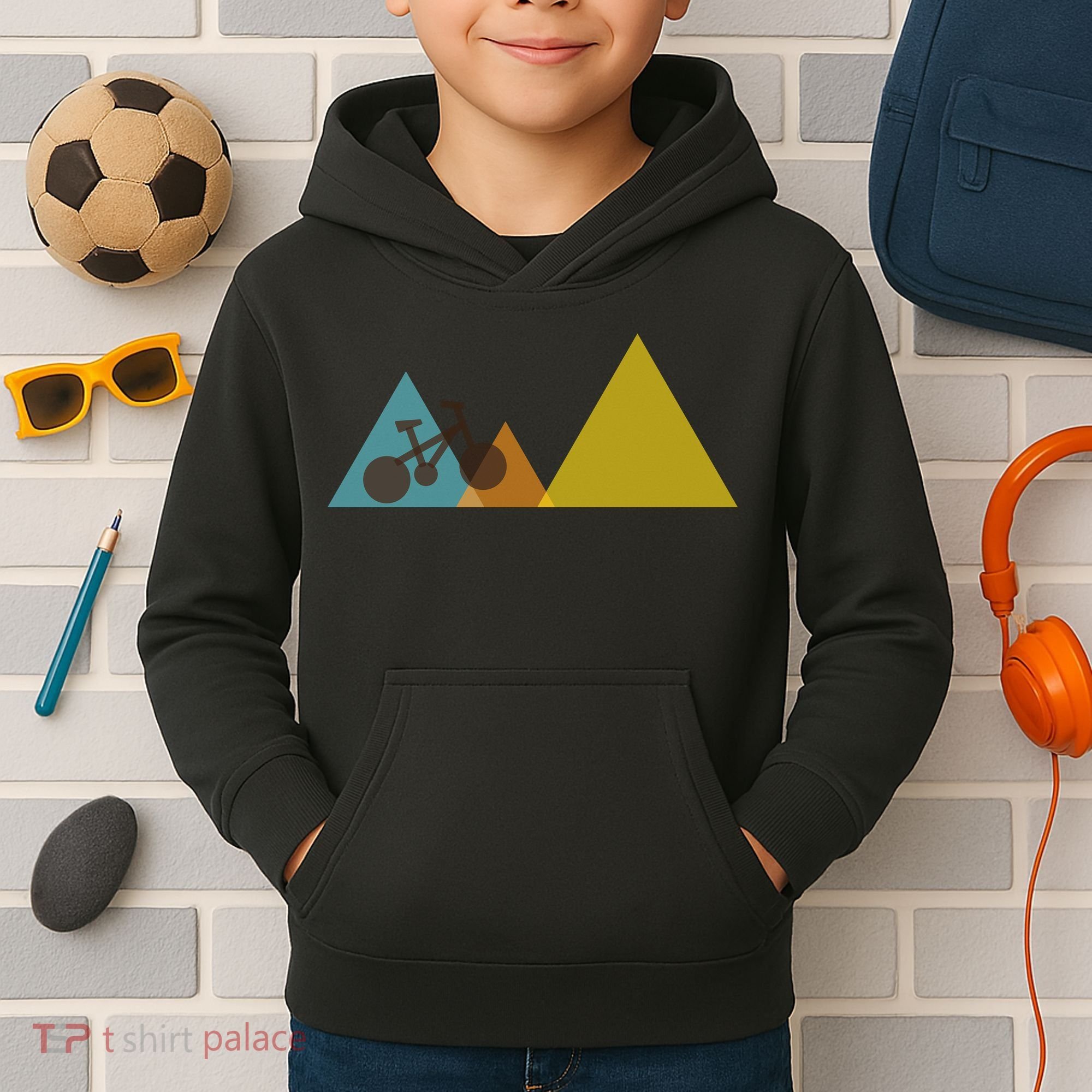 Bike Mountain Simple Logo Kids Hoodie