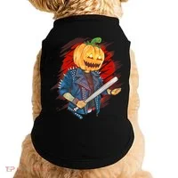 Biker Pumpkin Cool Halloween Doggie Tank thumb 0