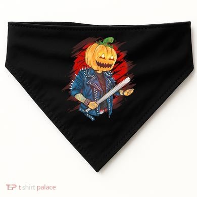 Biker Pumpkin Cool Halloween USA-Made Doggie Bandana