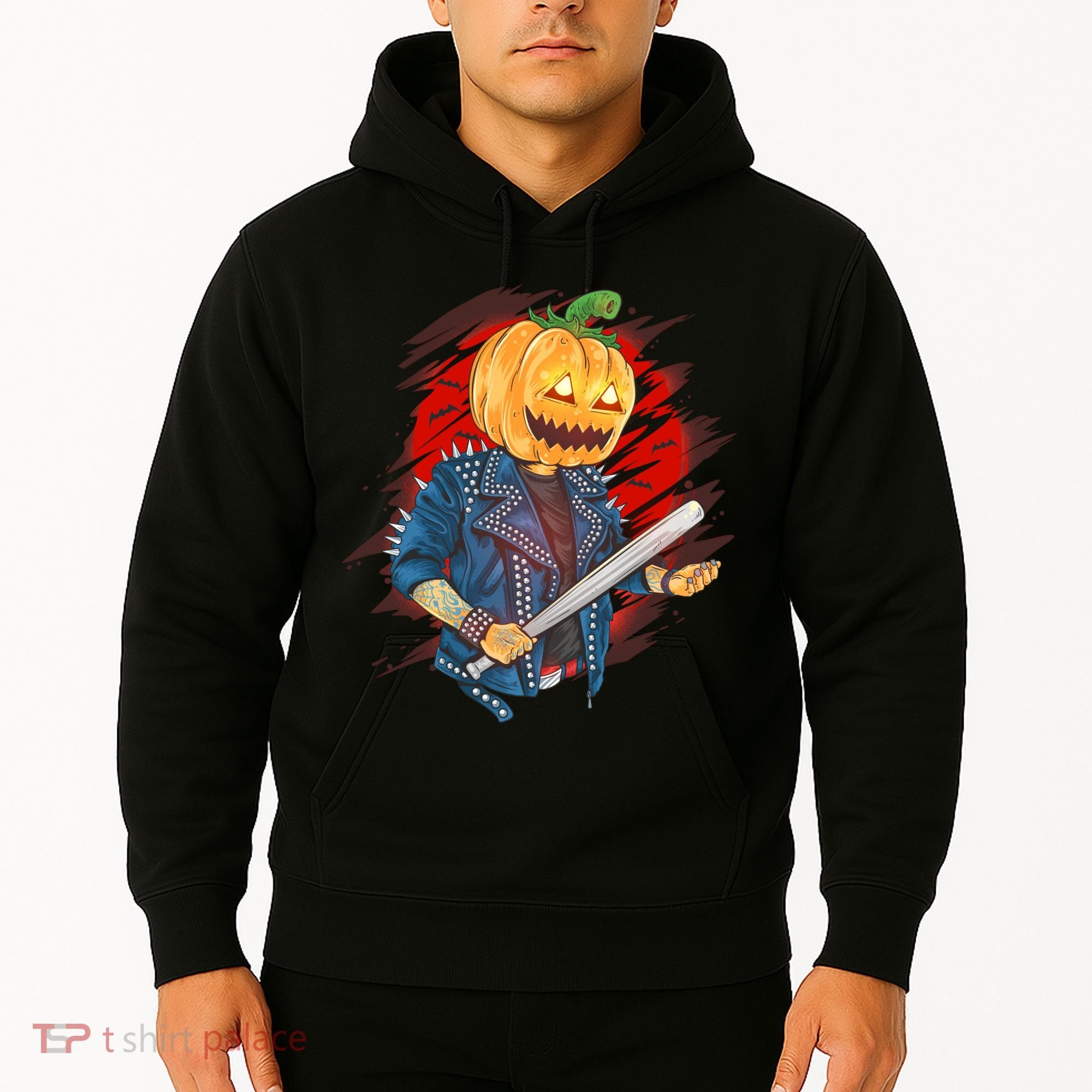 Biker Pumpkin Cool Halloween Hoodie