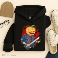 Biker Pumpkin Cool Halloween Hoodie thumb 4