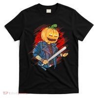 Biker Pumpkin Cool Halloween T-Shirt thumb 0