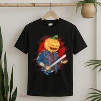 Biker Pumpkin Cool Halloween T-Shirt thumb 2