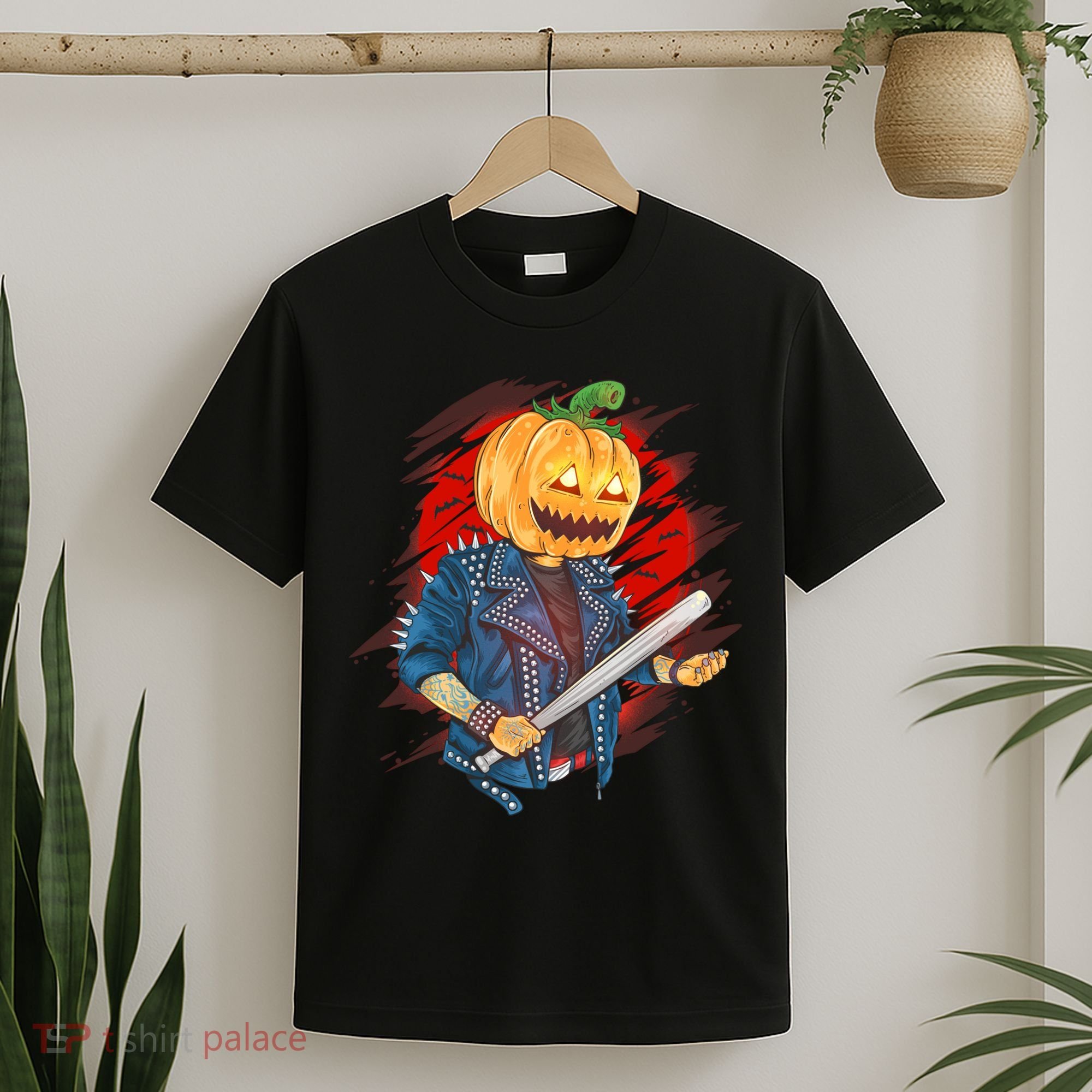 Biker Pumpkin Cool Halloween T-Shirt