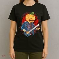 Biker Pumpkin Cool Halloween T-Shirt thumb 4