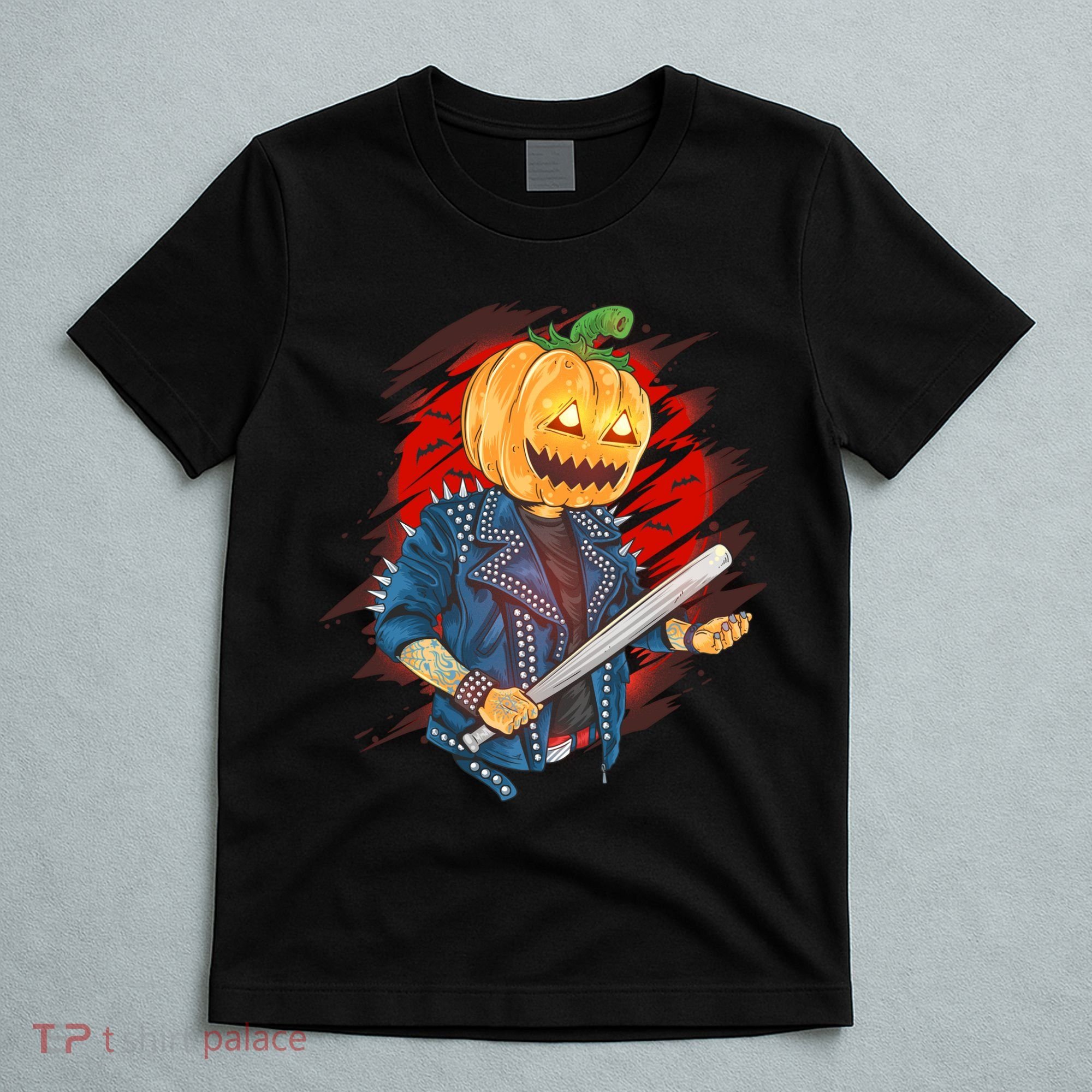 Biker Pumpkin Cool Halloween T-Shirt