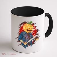 Biker Pumpkin Cool Halloween Coffee Mug thumb 1