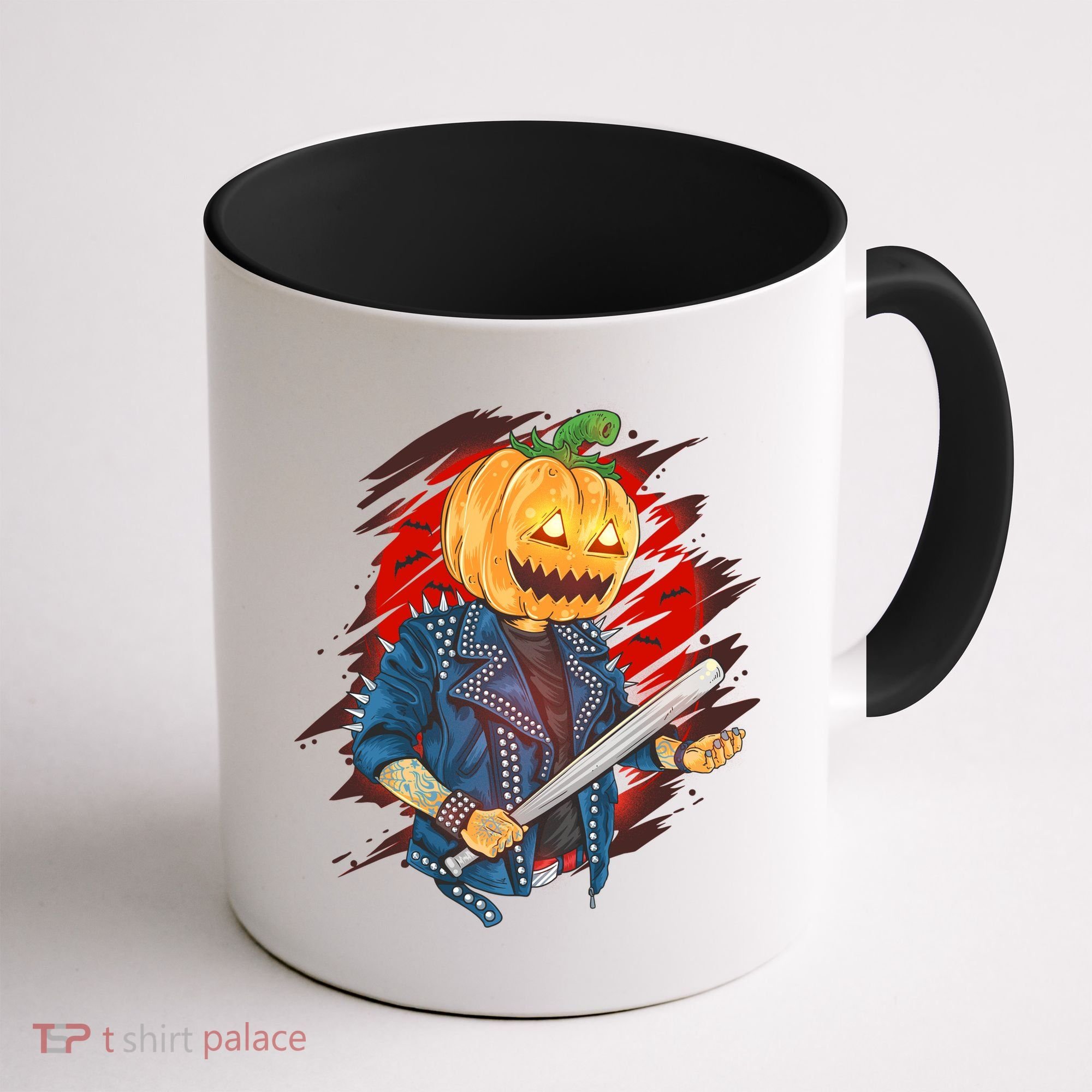 Biker Pumpkin Cool Halloween Coffee Mug