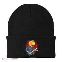 Biker Pumpkin Cool Halloween Beanie thumb 0