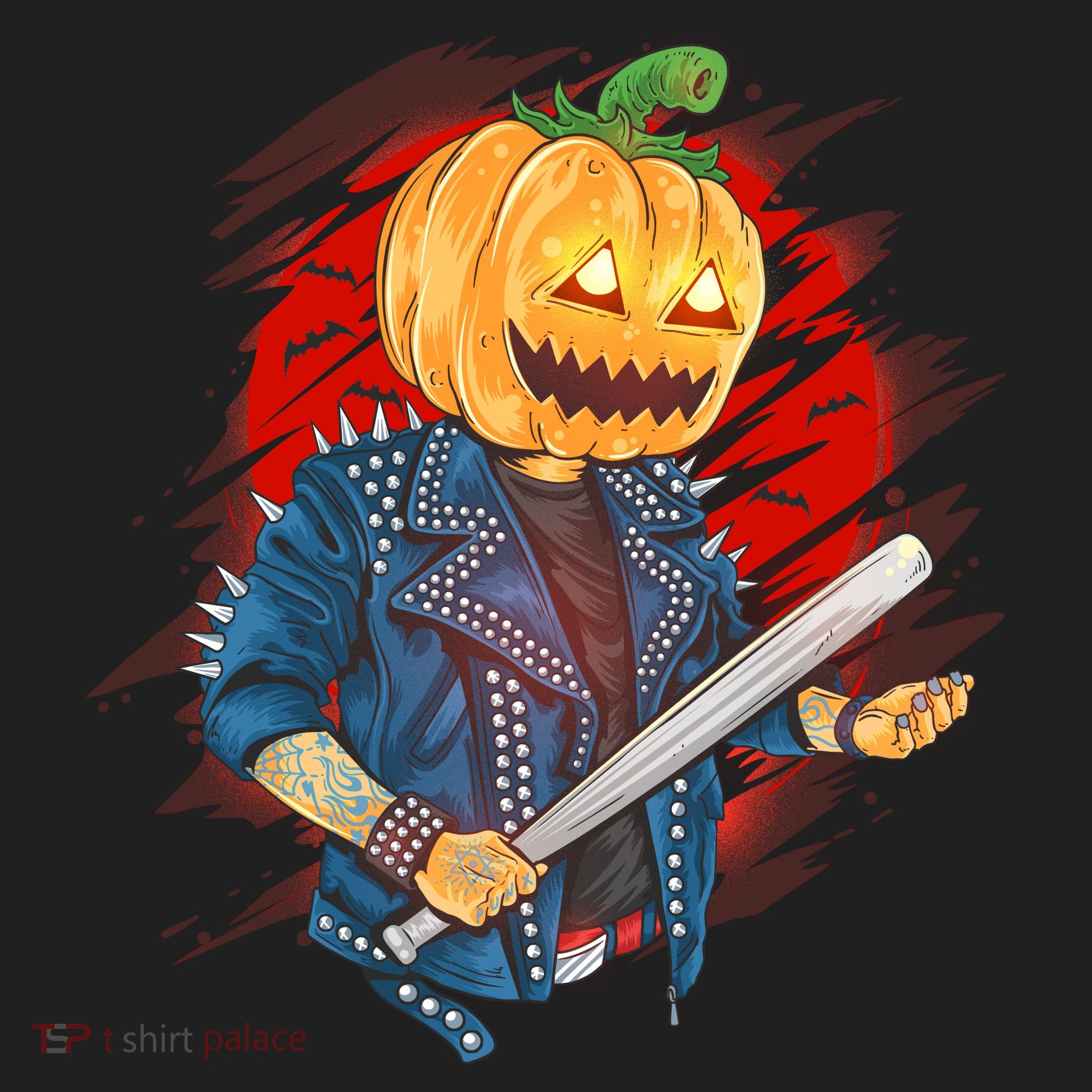 Biker Pumpkin Cool Halloween Beanie