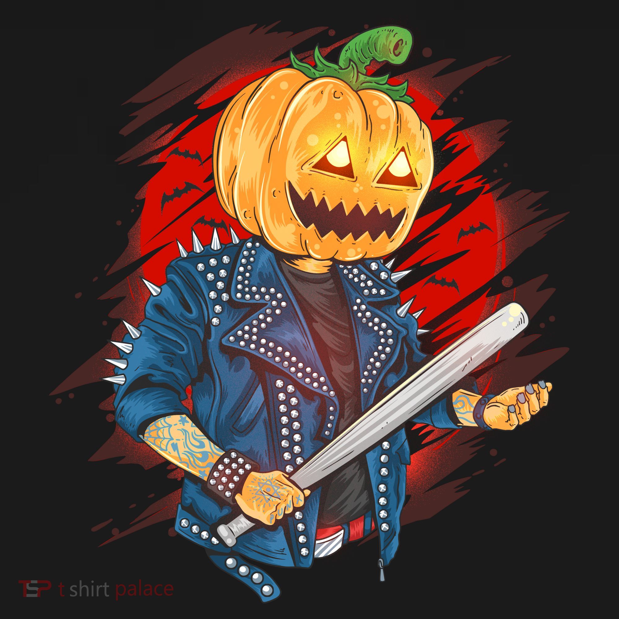 Biker Pumpkin Cool Halloween Polo