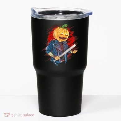 Biker Pumpkin Cool Halloween Tumbler