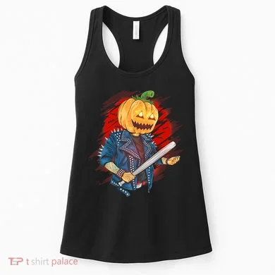 Biker Pumpkin Cool Halloween Women's Tank Top