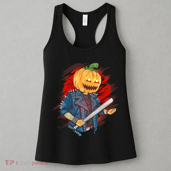 Biker Pumpkin Cool Halloween Women's Tank Top