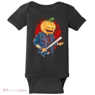 Biker Pumpkin Cool Halloween Baby Bodysuit