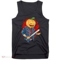 Biker Pumpkin Cool Halloween Tank Top thumb 0
