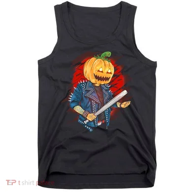 Biker Pumpkin Cool Halloween Tank Top