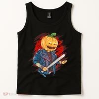 Biker Pumpkin Cool Halloween Tank Top thumb 2