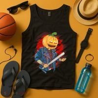 Biker Pumpkin Cool Halloween Tank Top thumb 4