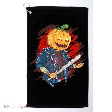 Biker Pumpkin Cool Halloween Golf Towel