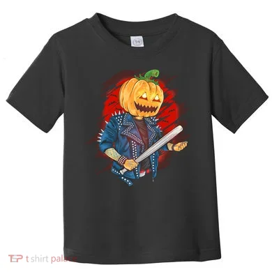Biker Pumpkin Cool Halloween Toddler T-Shirt