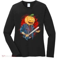 Biker Pumpkin Cool Halloween Women's Long Sleeve Shirt thumb 0