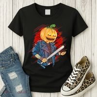 Biker Pumpkin Cool Halloween Women's T-Shirt thumb 3