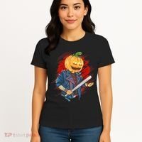 Biker Pumpkin Cool Halloween Women's T-Shirt thumb 4