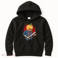 Biker Pumpkin Cool Halloween Kids Hoodie thumb 0