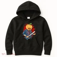 Biker Pumpkin Cool Halloween Kids Hoodie thumb 0