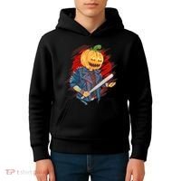 Biker Pumpkin Cool Halloween Kids Hoodie thumb 4