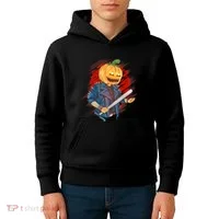 Biker Pumpkin Cool Halloween Kids Hoodie thumb 4